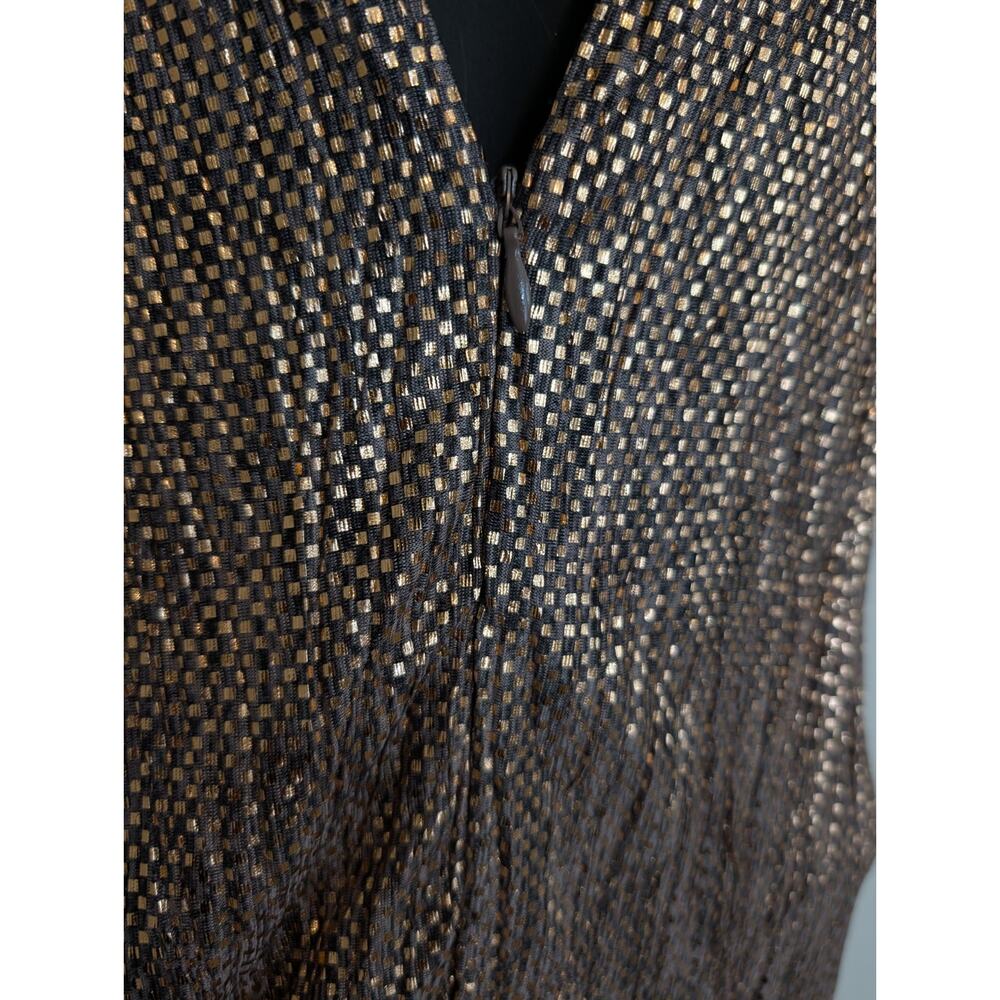 Sabina Musayev Gold Metallic Jumpsuit Size Xs No Belt - Picture 5 of 11